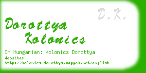 dorottya kolonics business card